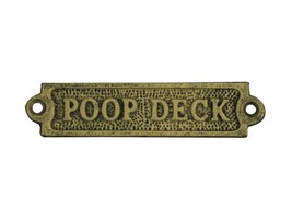 [Pack Of 2] Rustic Gold Cast Iron Poop Deck Sign 6&quot; - £24.54 GBP