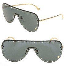 VERSACE Medusa Gold Stud Black Pilot Visor Metal Unisex Sunglasses VE2230B 2230 - £213.51 GBP