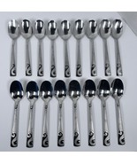 CAMBRIDGE Stainless Steel Sand Script Oval Soup Spoons 7 1/2 GF4 Set Of 17 - $65.19 CAD