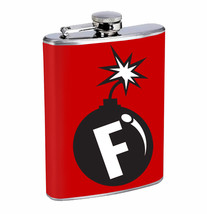 The F Bomb Funny Humor 01R Flask 8oz Stainless Steel Hip Drinking Whiskey - £11.70 GBP