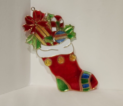 Vintage Giftco Inc Plastic Stocking Sun Catcher with Presents  &amp; Candy Cane - £7.30 GBP