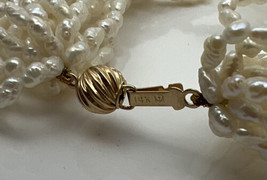 14k Gold Multi Strand Rice Pearls Necklace Bracelet Set Hallmark Sweet M... - £143.60 GBP