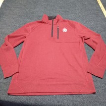 Duluth Trading Co Sweatshirt AKHG 1/4 Zip Mock Neck Medium Red Swing Dog... - $15.23