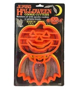 Jumbo Halloween Cookie Cutters Pumpkin Bat Shapes Durable Plastic Made I... - $8.79