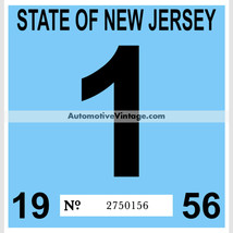 Vintage 1956 New Jersey Windshield Inspection Sticker - £13.30 GBP