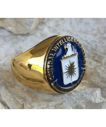 CIA US USA INTELLIGENCE SECURITY ARMY BAGUE RING STEEL GOLD PIN PATCH [ ... - £39.11 GBP