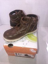 Jumping Beans Boys Winter Boots Cognac Brown Easy Zip Toddler Size 10 T - $29.70