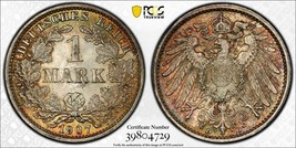 Rare Historical Silver 1907-D Germany 1 Mark PCGS MS64 - 100 Plus Year Old - £208.53 GBP