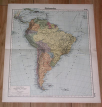 1905 Antique Map Of South America Brazil Argentina Falklands Peru Ecuador - £18.19 GBP