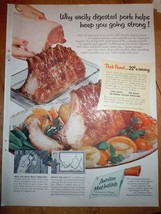 American Meat Institute Pork  Print Magazine Advertisement 1956 - $4.99