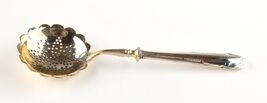 Vintage Antique Tea Spoon Strainer Sugar Sifter with Sterling Silver Handle - $99.99