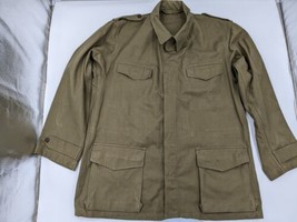 VINTAGE Military Jacket Mens 48 Green M47 French Army Armee Drawstring - $39.59