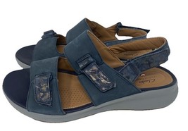 Clarks Unstructured Women&#39;s Sandals Blue Size 7W Excellent - $28.49