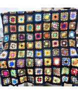 Granny Square Afghan Crochet Blanket Rosanne Throw Multicolor Square Bla... - €22,46 EUR