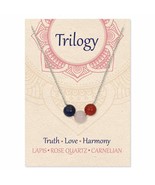 Healing Trilogy Round Stone Necklace - £17.20 GBP