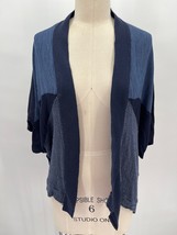 Zara Short Sleeve Cocoon Patchwork Cardigan Sz M Blue Boro Boho Chic - £23.02 GBP
