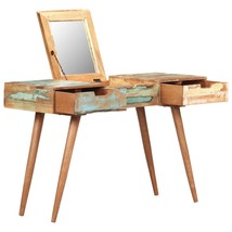 Dressing Table with Mirror 112x45x76 cm Solid Reclaimed Wood - £139.28 GBP