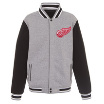 NHL Detroit Red Wings Reversible Full Snap Fleece Jacket JHD 2 Front Logos - £95.91 GBP