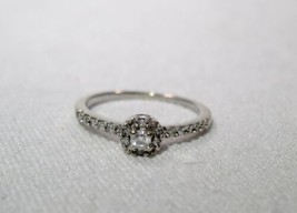 10K White Gold Diamond Ladies Wedding Engagement Sweetheart Ring Size 4 3/4 K786 - £157.65 GBP