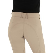 Ovation Taylored Side Zip Euroweave DX Knee Patch Breeches Navy 24 Long image 3