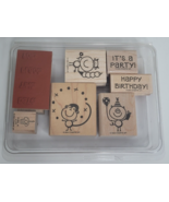 Stampin’ Up It&#39;s A Party Happy Birthday Card Making 2004 Rubber Stamps Set - $9.99