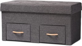 Contemporary And Modern Dark Grey Fabric Upholstered And Oak Brown Finished Wood - £38.51 GBP