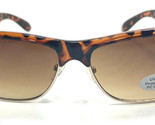 Classic 80&#39;s Vintage Retro Brown Lens Sunglasses Plastic Metal Tortoise ... - £9.04 GBP