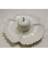 Vintage Art Pottery White Sunflower Chip Vegetable Dip Tray with Spoon I... - €36,47 EUR