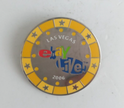 2006 Ebay Live! Las Vegas Yellow Poker Chip Lapel Hat Pin - $7.28