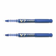 Pilot V7 Hi-tecpoint Roller Ball Pen with Cartridge System - 2 Blue Pens, 4 cart - £20.68 GBP
