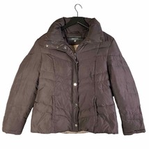 Goose Down Puffer Jacket Kenneth Cole Womens Size Large Coat Brown Outer... - £39.56 GBP