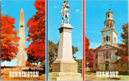 Postcard  Vermont Battle of Bennington Memorial Old First Church Victory Memoria - £3.87 GBP