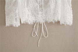 White Corset Lace Top Bridal Custom Plus Size Off Shoulder Crop Lace Shirt image 6