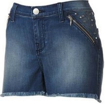 Rock &amp; Republic Pixie Lala Stud Frayed Cuff Cut Off Blue Jean Denim Shorts Sz 6 - £23.69 GBP