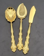 Oneida Community GOLD BEETHOVEN Set 3 Butter Knife &amp;Sugar &amp; Jelly Spoon ... - £29.34 GBP