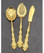 Oneida Community GOLD BEETHOVEN Set 3 Butter Knife &amp;Sugar &amp; Jelly Spoon ... - £29.63 GBP