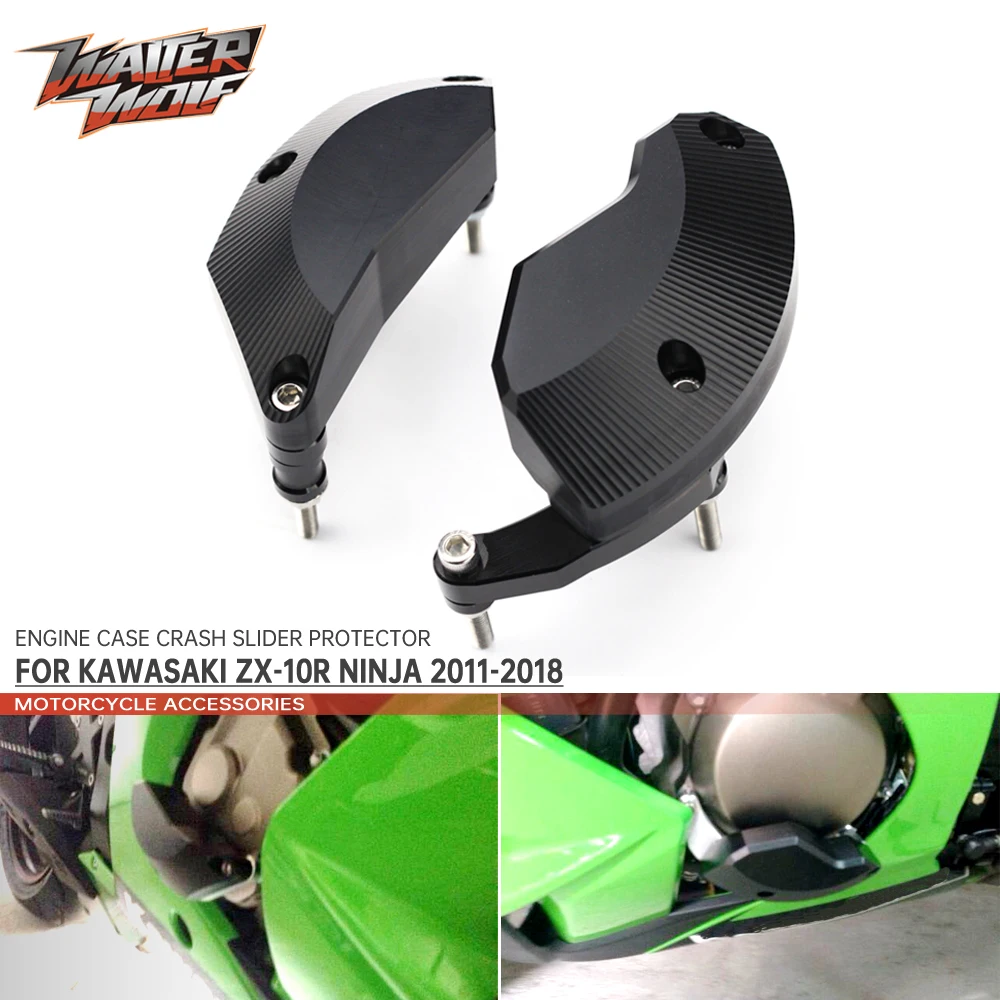 Left Right Engine Case Slider Protector   ZX10R NINJA 2011-2018 2016 2017 Motorc - $259.24