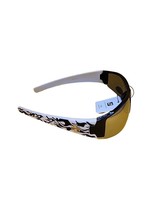 NEW Choppers Shades Mirrored Lens Half Rimmed White W/ Black Flame 6579 - £4.05 GBP