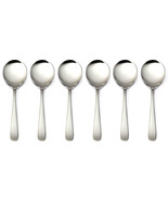 6 Pack Soup Spoons Round Stainless Steel Bouillon Spoon Table Serving Co... - €14,80 EUR