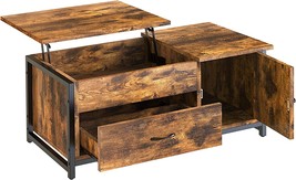 Fabato 41.7&quot; Lift Top Coffee Table With Storage Drawer&amp; Hidden, Rustic Brown - £101.63 GBP