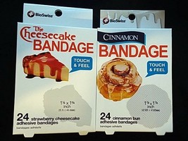 2 Packs 24 BioSwiss Bandages Each - One Pack Each - Cheesecake &amp; Cinnamon Bun - $10.88