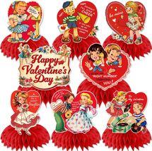 8pcs Vintage Valentine Decorations Honeycomb Centerpiece Decorations NEW - £15.32 GBP