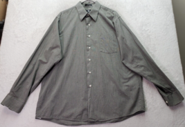Calvin Klein Dress Shirt Men&#39;s XL Gray 100% Cotton Pocket Collared Button Down - £11.14 GBP