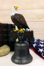 Independence Day American Patriotic Bald Eagle Perching On Liberty Bell Figurine - £22.44 GBP