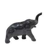 Vintage Black Plastic ELEPHANT Trunk Up Figurine Made in JAPAN 4&quot; Long G... - £22.03 GBP