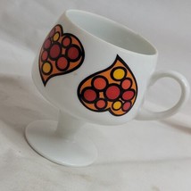 Vintage 1970 Holt Howard Pedestal Coffee Cup Colorful Hearts MCM 8216 Groovy  - £10.09 GBP