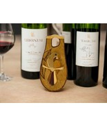 Leather and Wood Bird Handmade  Parrot Wine Bottle Decoration Hanger - $31.89 CAD