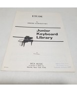 Etude by Dmitri Kabalevsky Junior Keyboard Library Sheet Music 1946 - $5.98