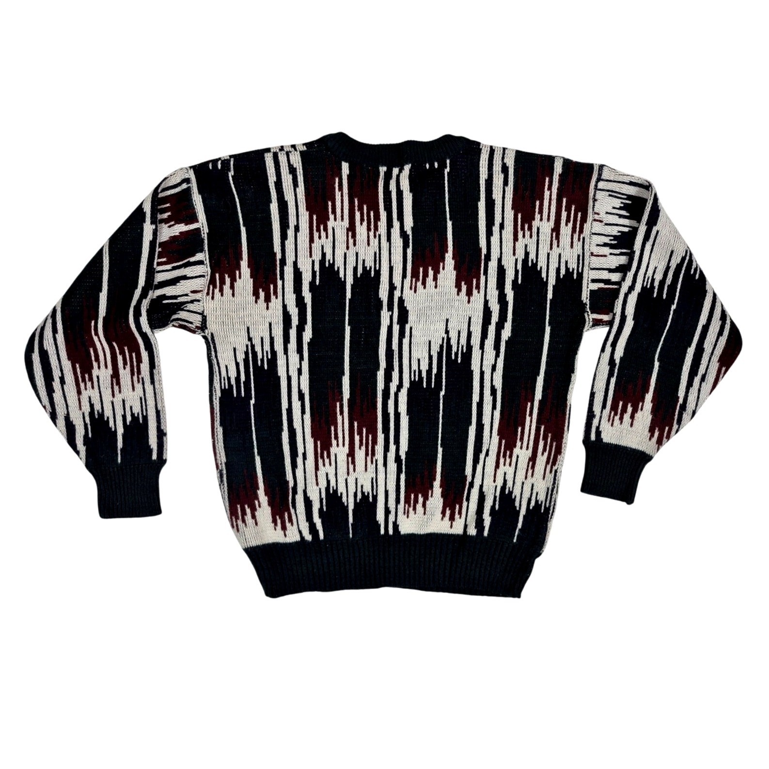 VTG 80s 90s Stefano Man Hunter Green Multi Knit Sweater Sz L Item image 2