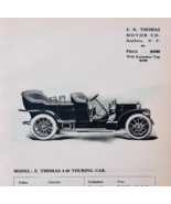 1908 E.R. Thomas Model F 4-60 Touring Catalog Advertisement Automobilia ... - $550.13 MXN